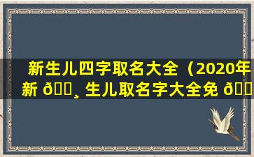 新生儿四字取名大全（2020年新 🌸 生儿取名字大全免 🐈 费四字）